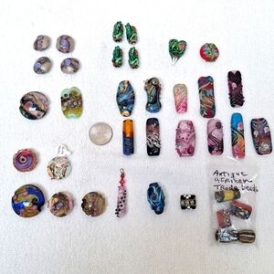 Vintage Lampwork Beads 37 various colors and sizes.